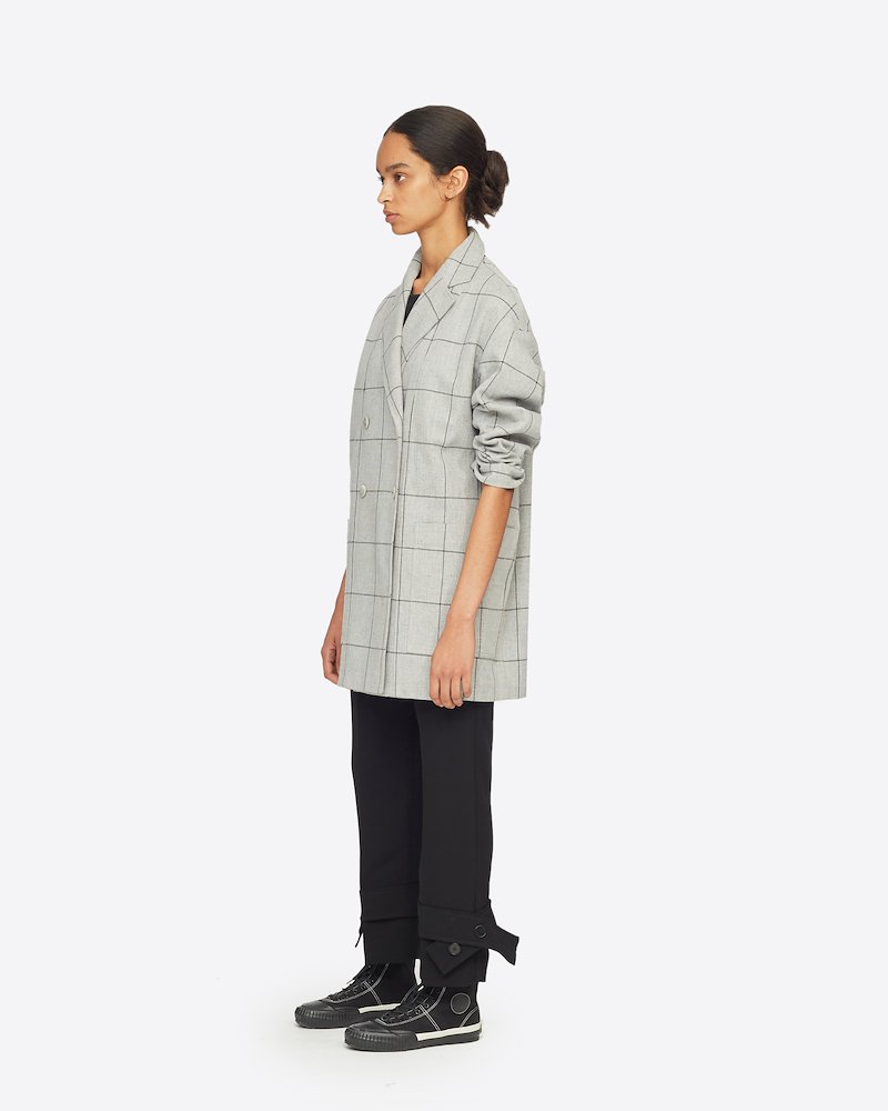 Window Pane Cardigan Coat-grey #1 Window Pane Cardigan Coat, Grey Synthetic->viscose Window Pane Cardigan Coat from 3.1 Phillip Lim.- 1