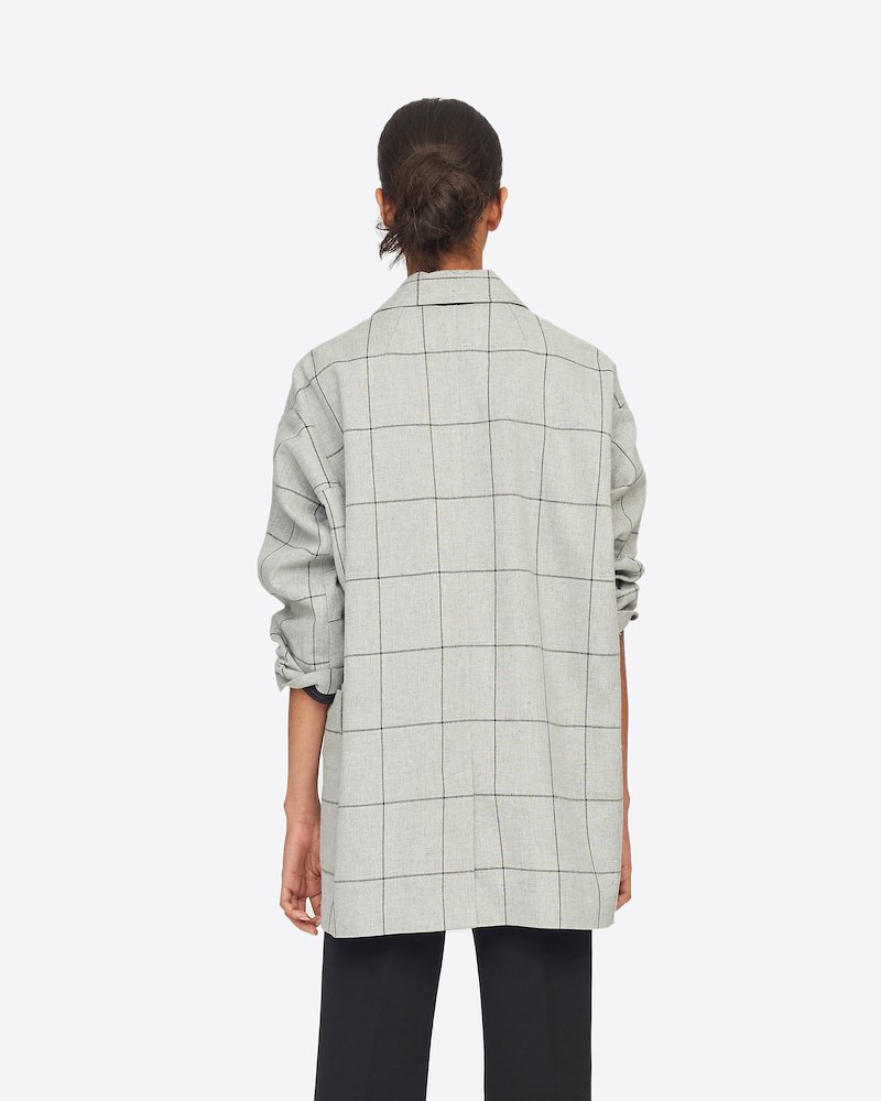Window Pane Cardigan Coat-grey #0 Window Pane Cardigan Coat, Grey Synthetic->viscose Window Pane Cardigan Coat from 3.1 Phillip Lim.- 2