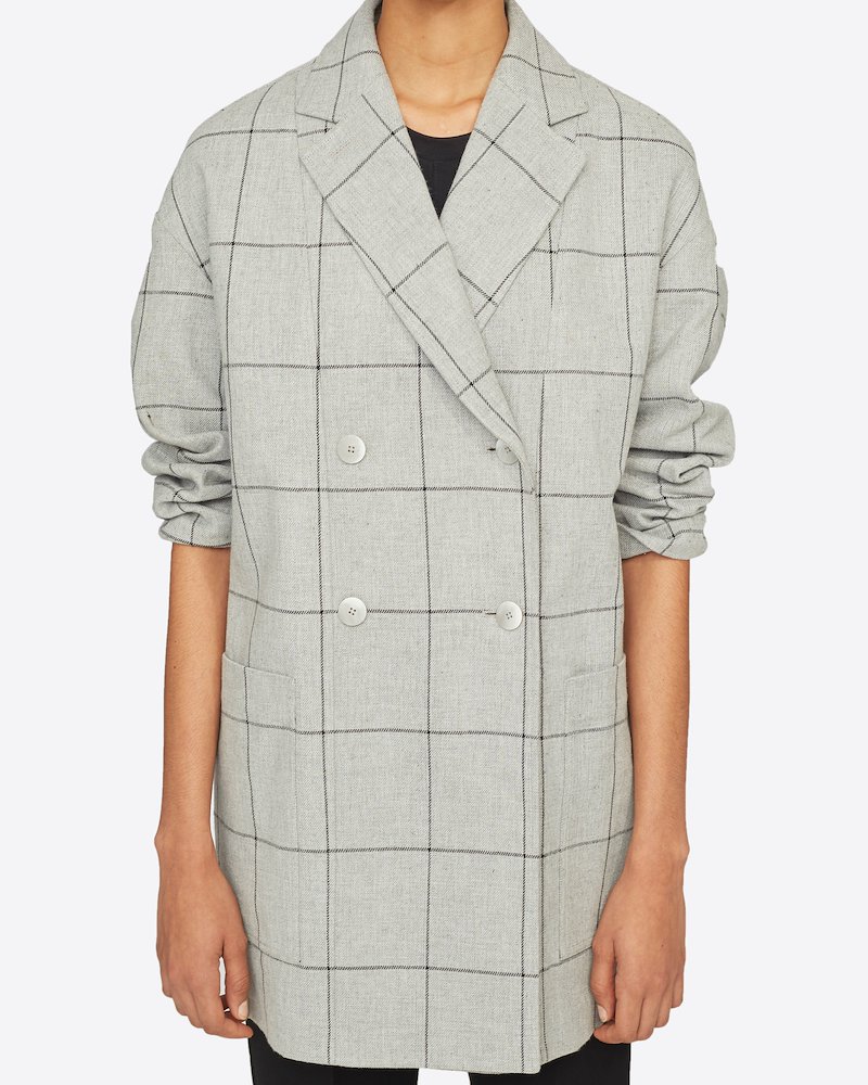 Window Pane Cardigan Coat-grey #1 Window Pane Cardigan Coat, Grey Synthetic->viscose Window Pane Cardigan Coat from 3.1 Phillip Lim.- 3