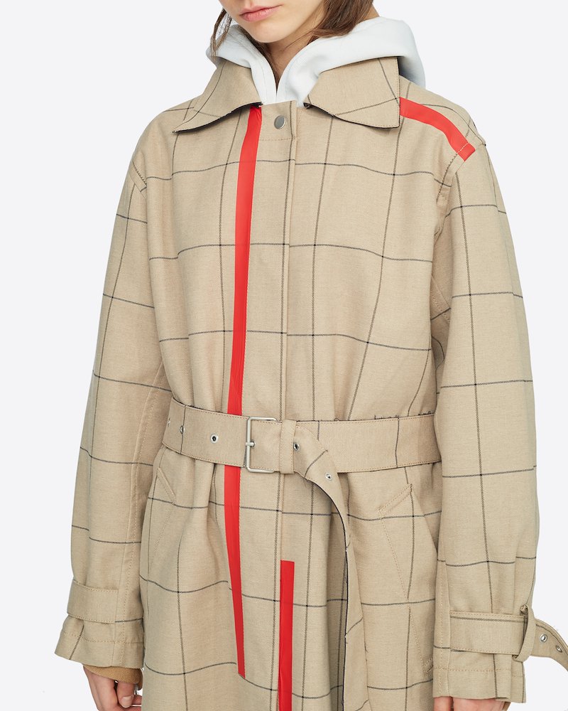 Window Pane Trench Coat-brown #1 Window Pane Trench Coat, Window Pane Trench Coat from 3.1 Phillip Lim.- 3