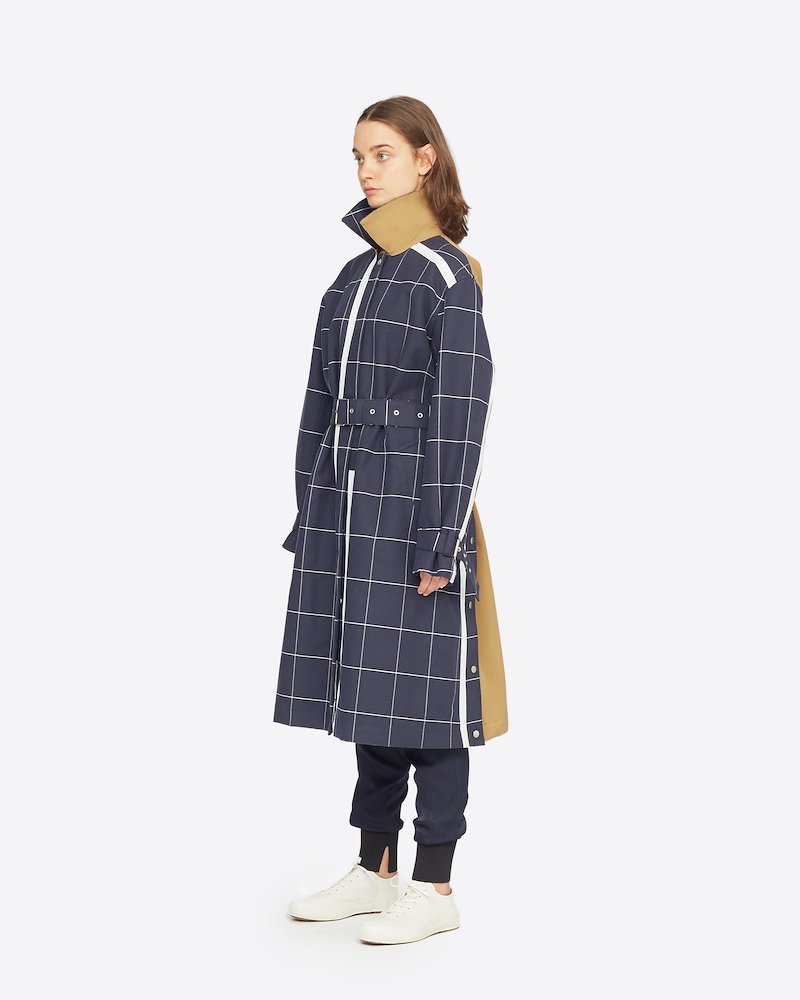 Window Pane Trench Coat-blue #1 Window Pane Trench Coat, Window Pane Trench Coat from 3.1 Phillip Lim.- 1