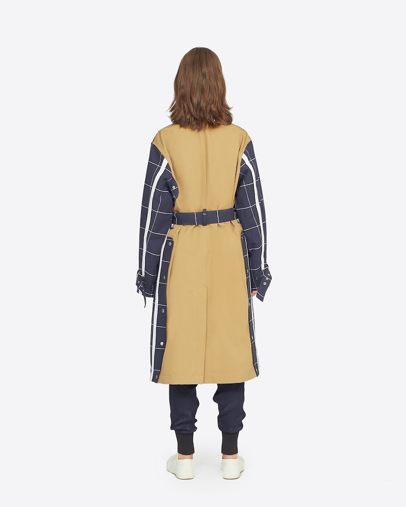 Window Pane Trench Coat-blue #0 Window Pane Trench Coat, Window Pane Trench Coat from 3.1 Phillip Lim.- 2