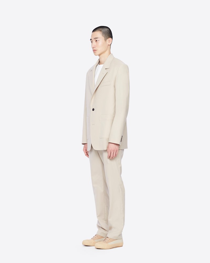 Wool Blend Blazer-neutrals #1 Wool Blend Blazer, - 1
