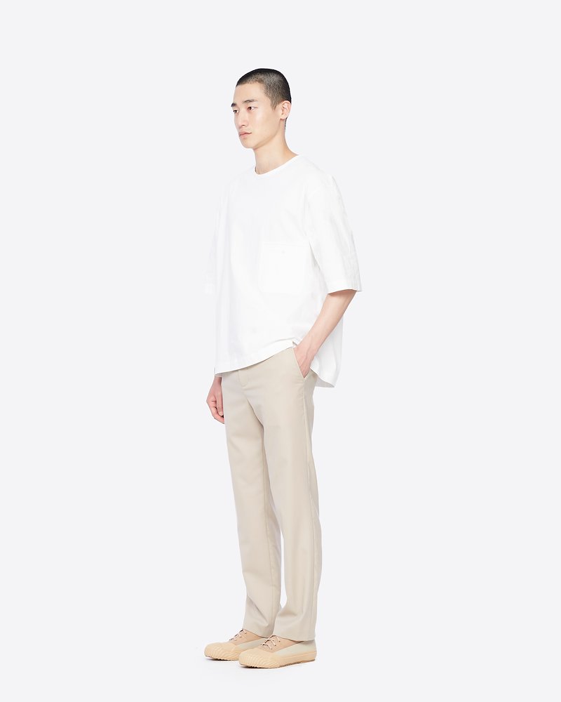 Wool Blend Needle Trouser-neutrals #1 Wool Blend Needle Trouser, SAND Wool or fine animal hair->Wool Wool Blend Needle Trouser from 3.1 Phillip Lim.- 1