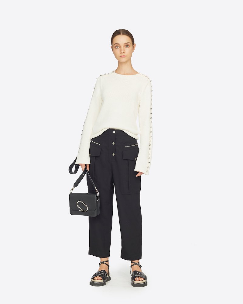 Wool Cargo Pant-black #0 Wool Cargo Pant, BLACK Wool or fine animal hair->Wool Wool Cargo Pant from 3.1 Phillip Lim.- 0