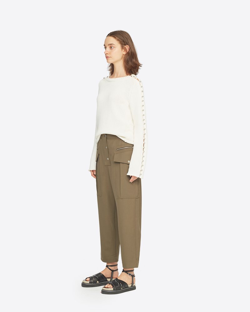 Wool Cargo Pant-green #1 Wool Cargo Pant, Fir Green Wool or fine animal hair->Wool Wool Cargo Pant from 3.1 Phillip Lim.- 1