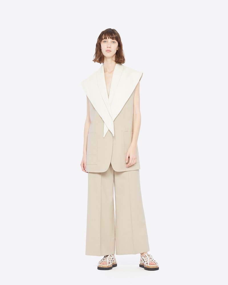 Wool Poplin A-Line Pant-neutrals #0 Wool Poplin A-Line Pant, - 0