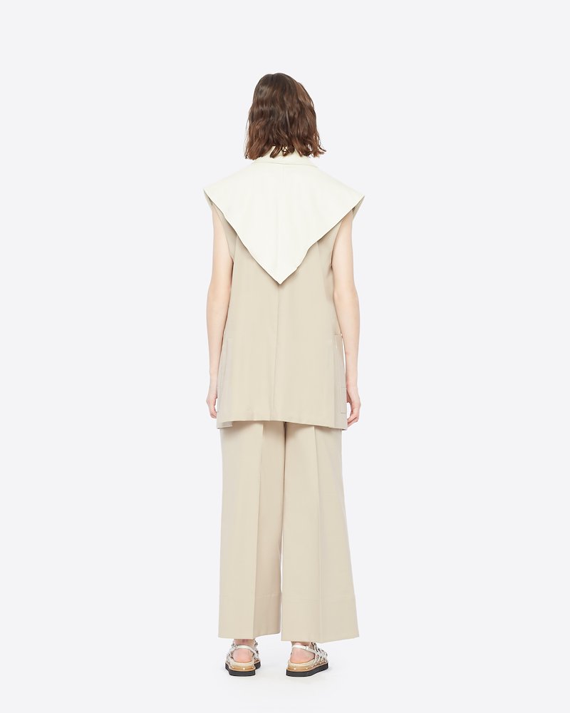 Wool Poplin A-Line Pant-neutrals #0 Wool Poplin A-Line Pant, - 2