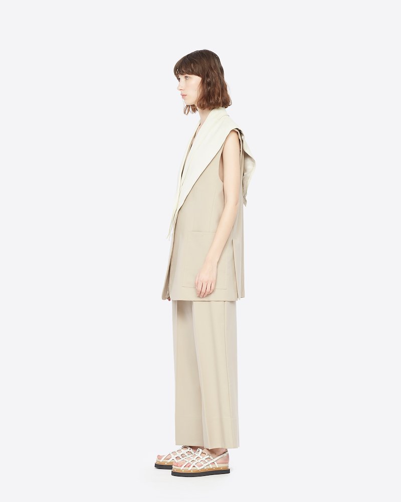 Wool Poplin A-Line Pant-neutrals #1 Wool Poplin A-Line Pant, - 1