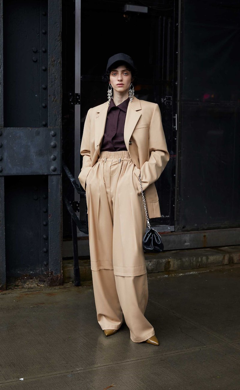Wool Serge Drawstring Pant-neutrals #0 Wool Serge Drawstring Pant, FAWN Wool or fine animal hair->Wool WOOL SERGE GATHERED DRAWSTRING PANT from 3.1 Phillip Lim. - 4