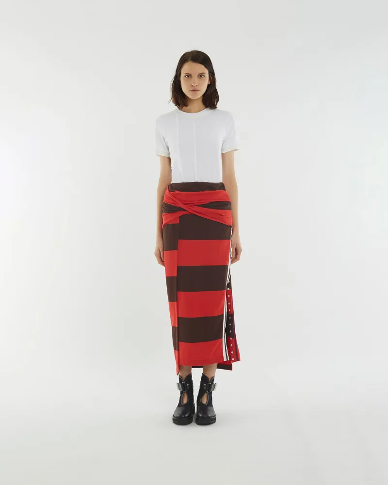 cotton maxi skirt striped