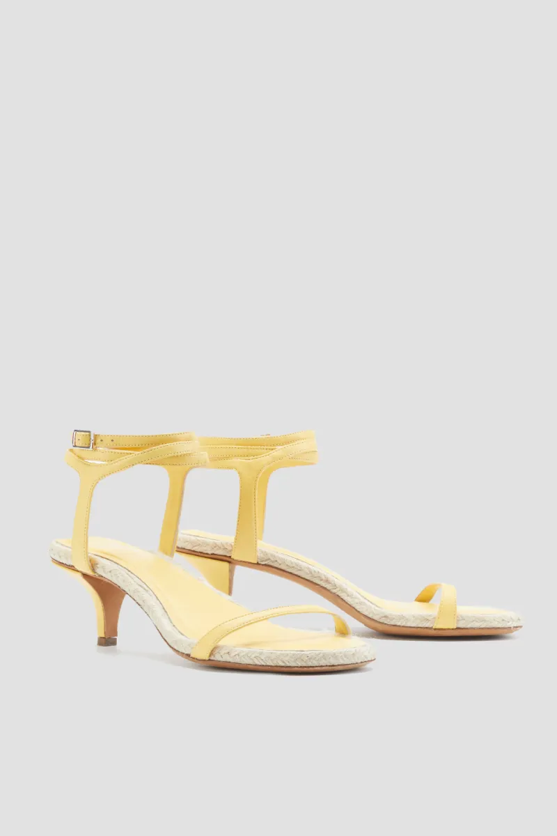 yellow kitten heel sandals
