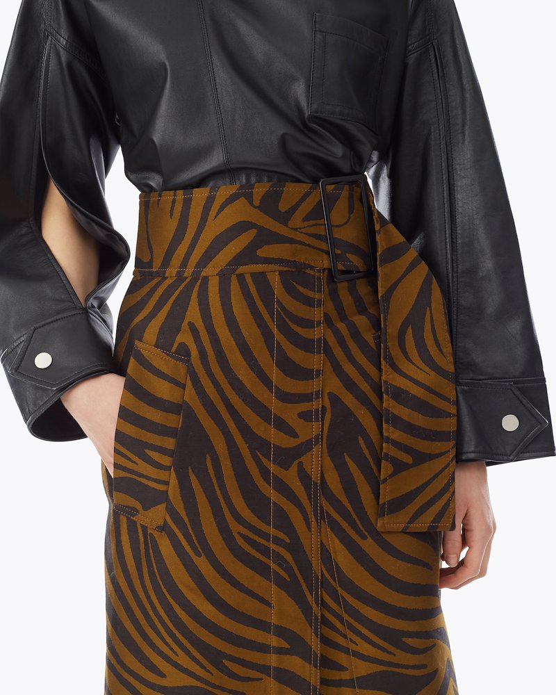 zebra print a line skirt