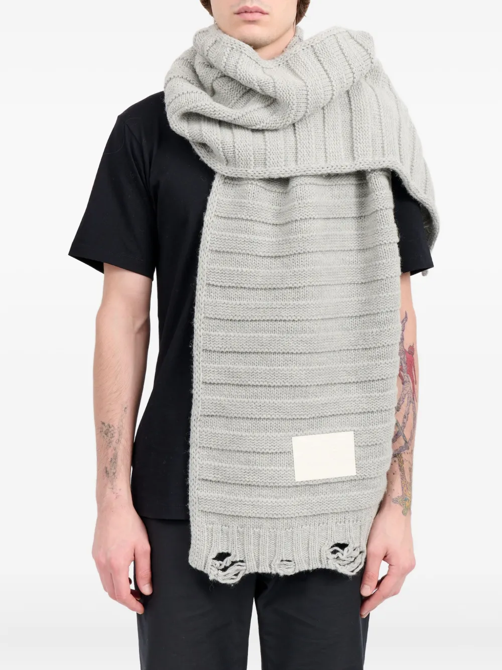 MM6 Maison Margiela Gebreide sjaal Grijs