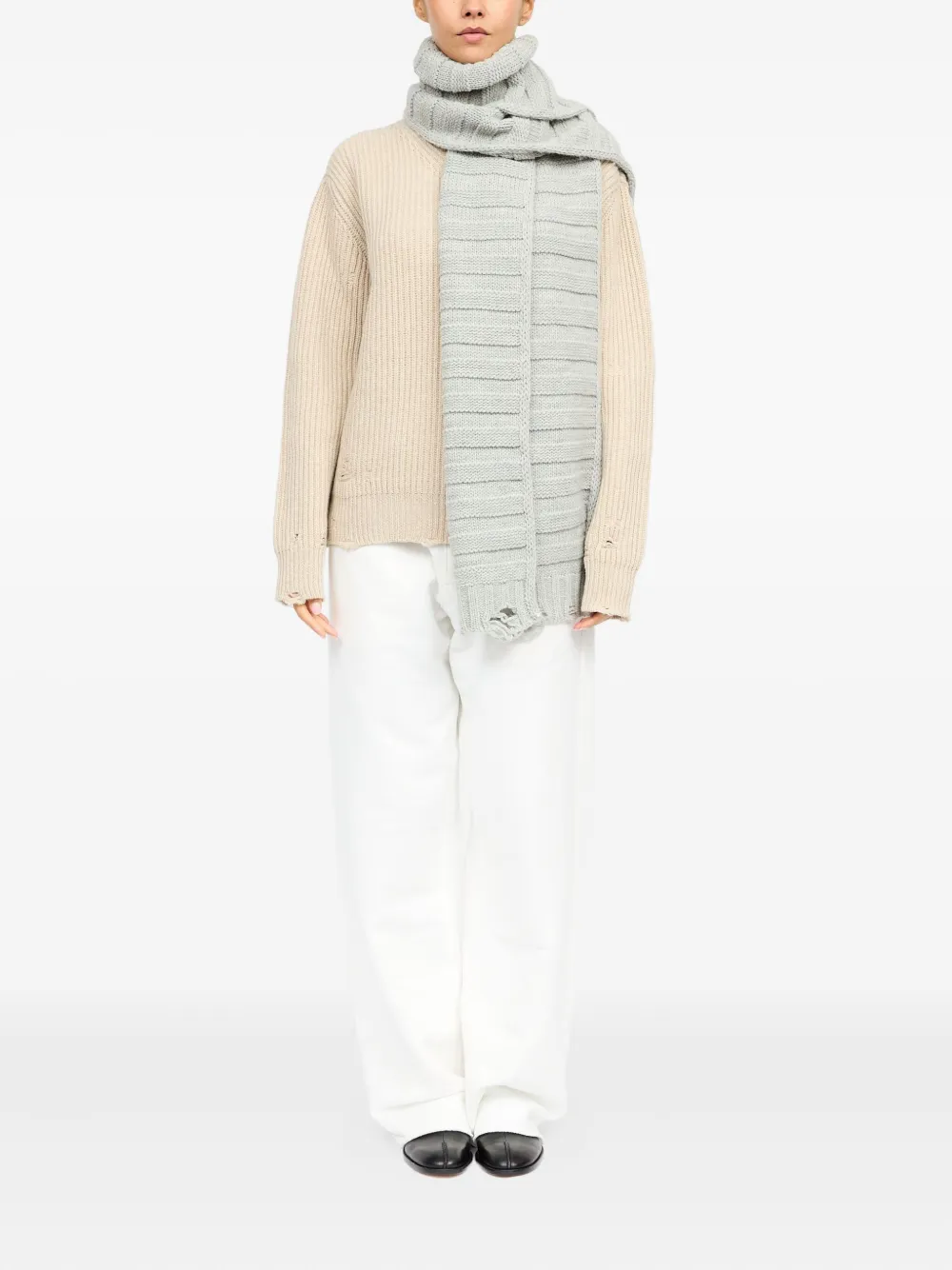 MM6 Maison Margiela Gebreide sjaal Grijs