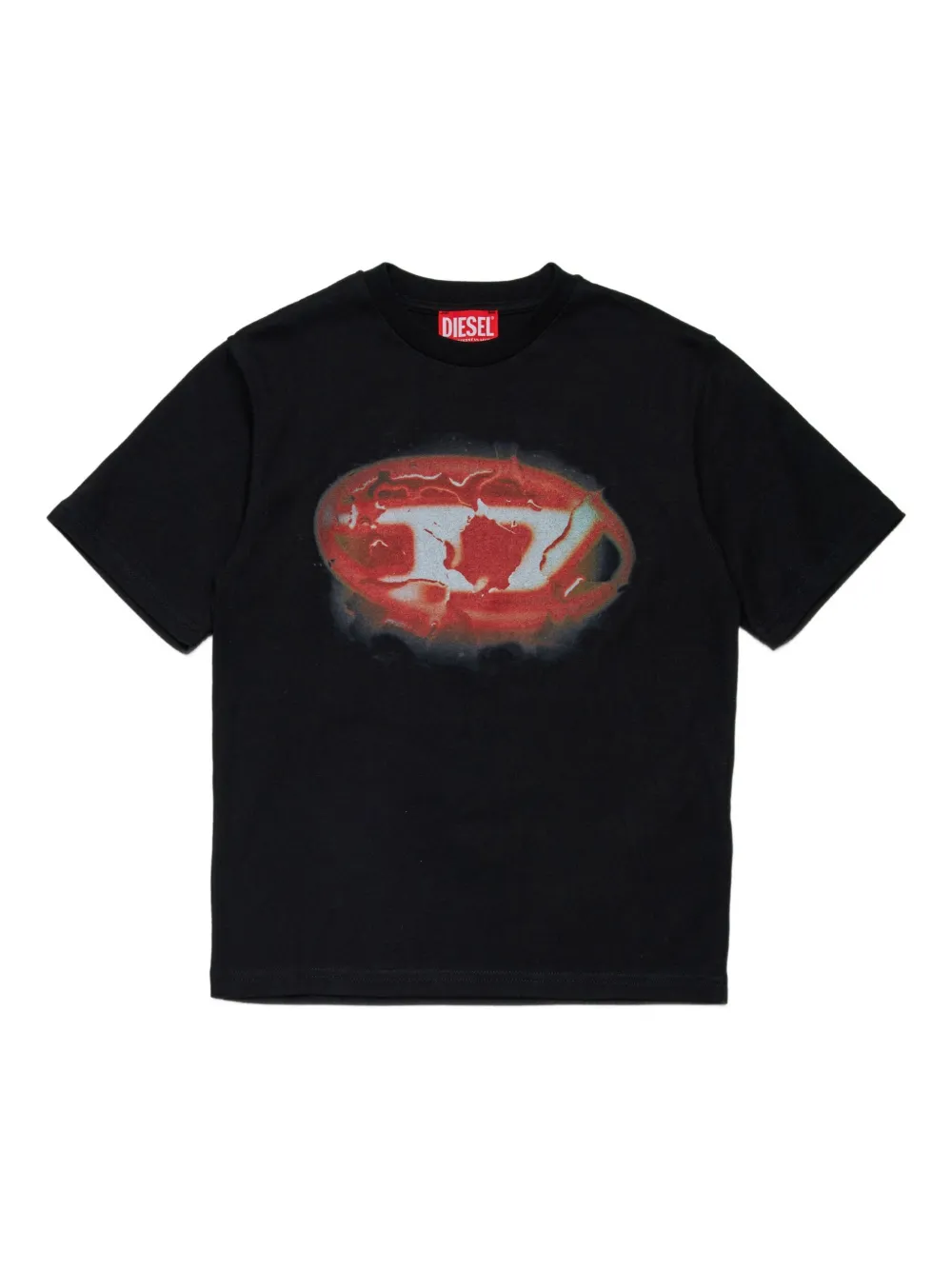 Diesel Kids T-shirt met logoprint Zwart