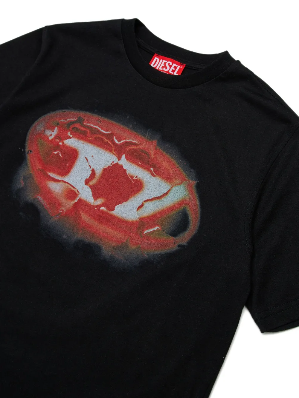 Diesel Kids T-shirt met logoprint Zwart