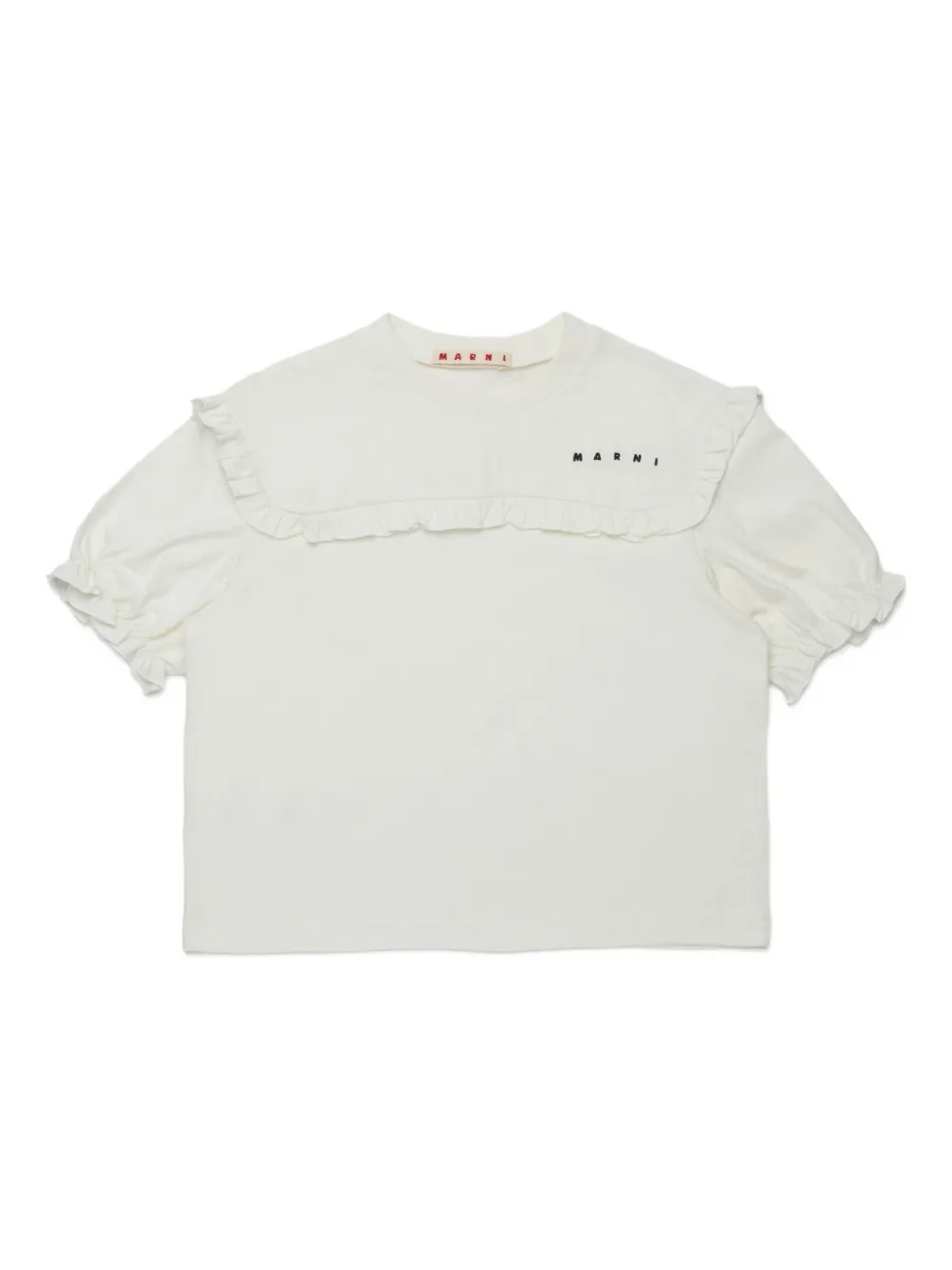 Marni Kids T-shirt met geborduurd logo Wit