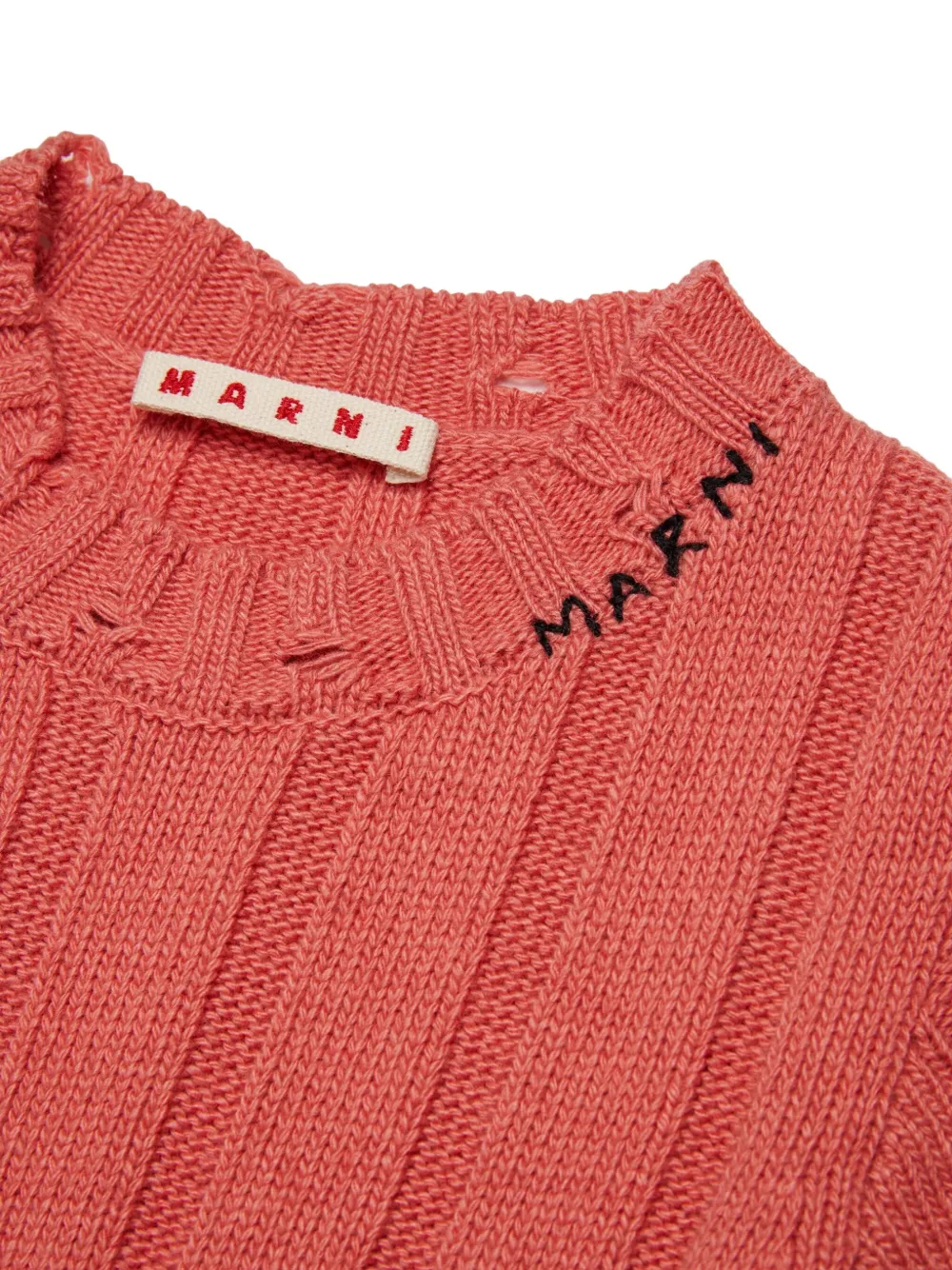 Marni Kids Jurk met geborduurd logo Rood