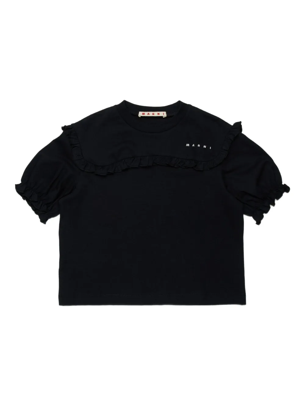 Marni Kids T-shirt met geborduurd logo Zwart