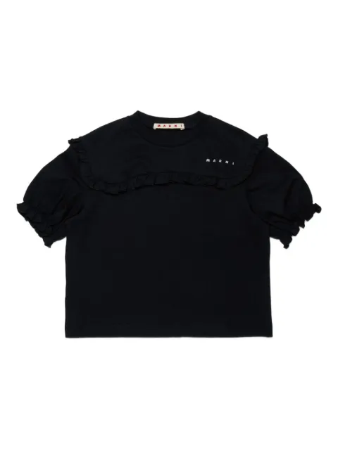 Marni Kids logo-embroidered cotton t-shirt