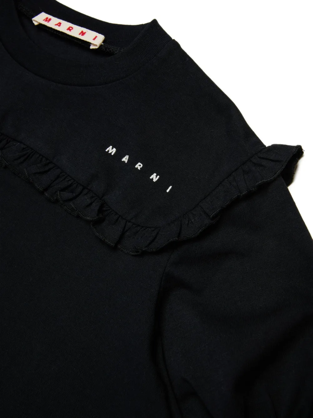 Marni Kids T-shirt met geborduurd logo Zwart