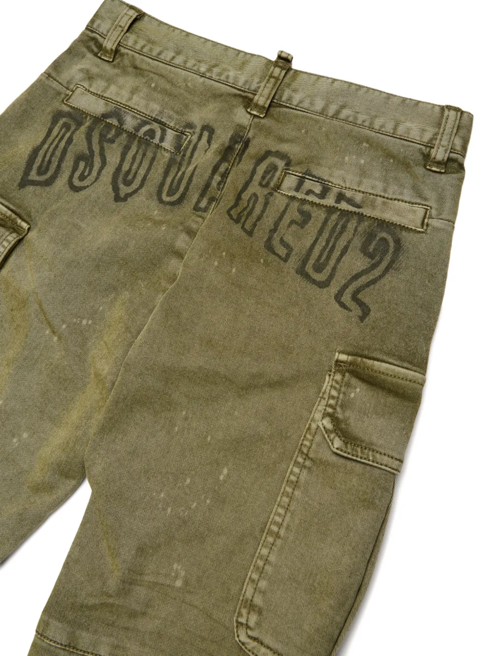DSQUARED2 KIDS logo-print cargo trousers Groen