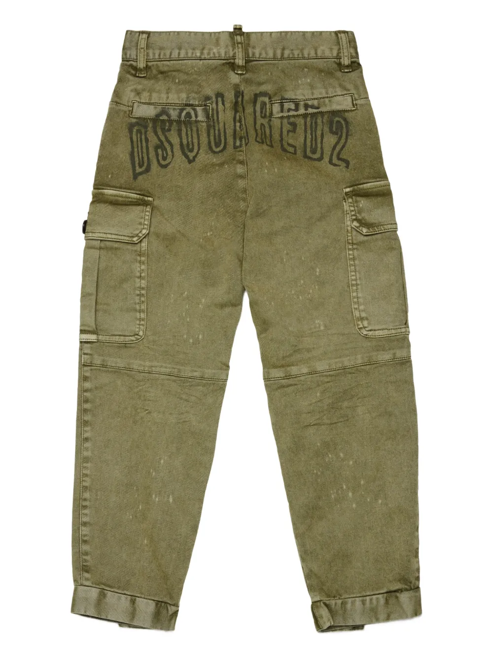 DSQUARED2 KIDS logo-print cargo trousers Groen