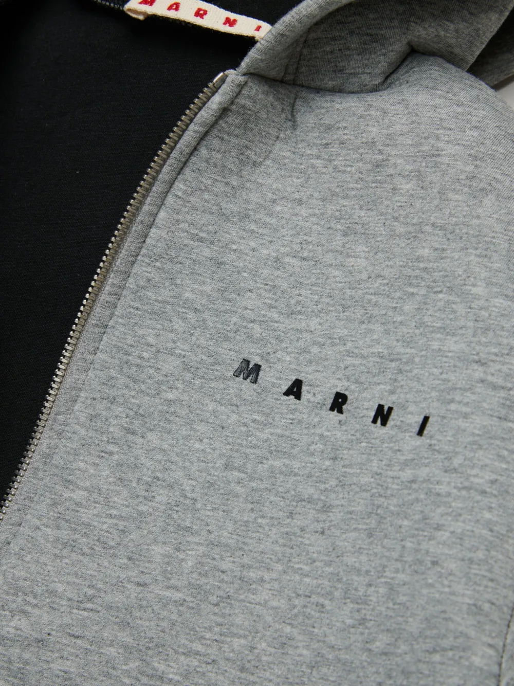 Marni Kids Hoodie met logoprint en rits Grijs