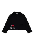 Nº21 Kids half-zip sweatshirt - Black