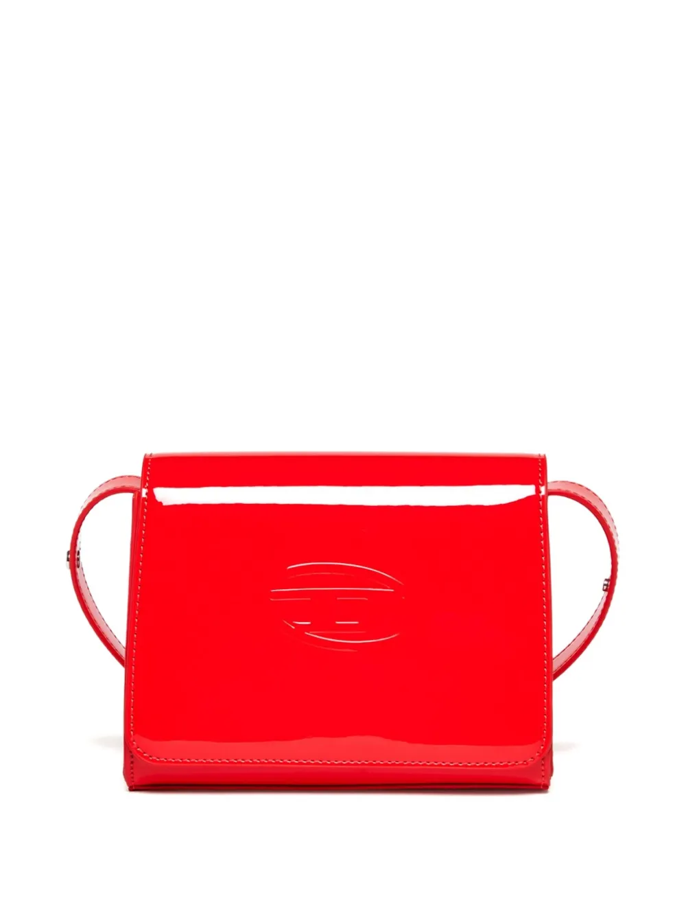 Diesel Kids Wrose patent-leather flap bag Rood