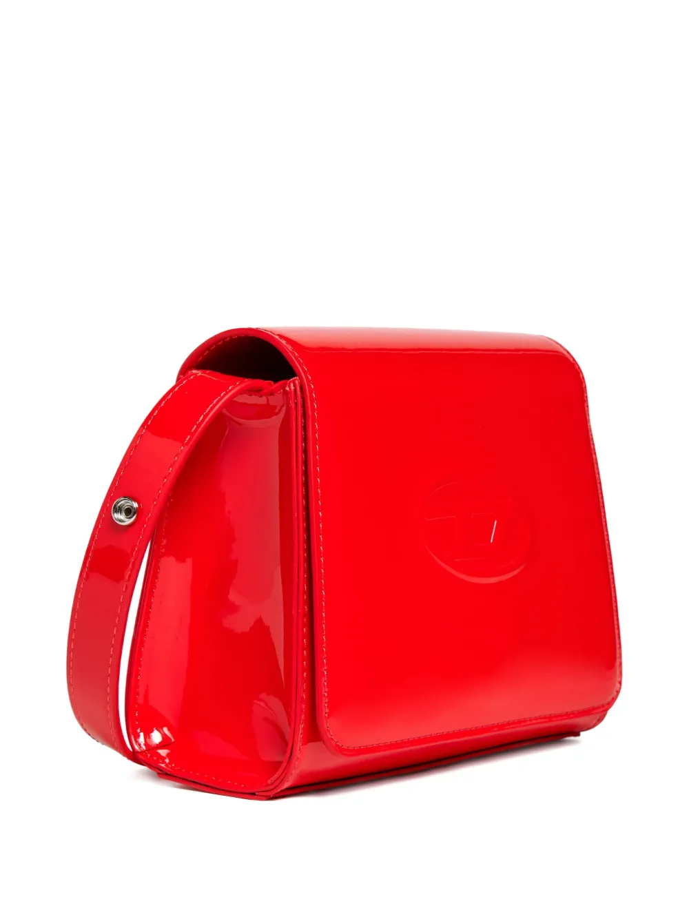 Diesel Kids Wrose patent-leather flap bag Rood