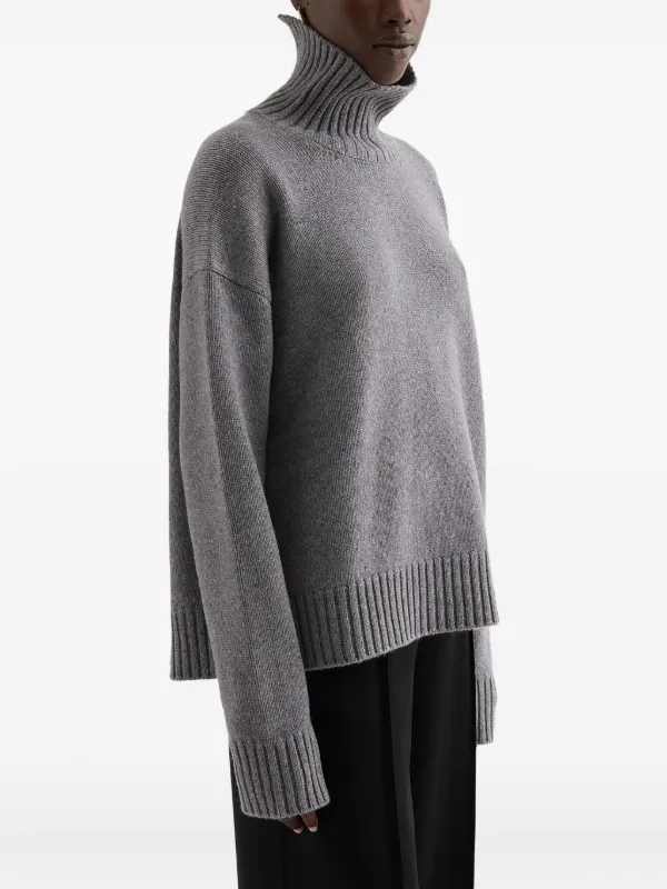 Jil Sander high-neck ribbed-cuff Sweater | Grey | FARFETCH RO