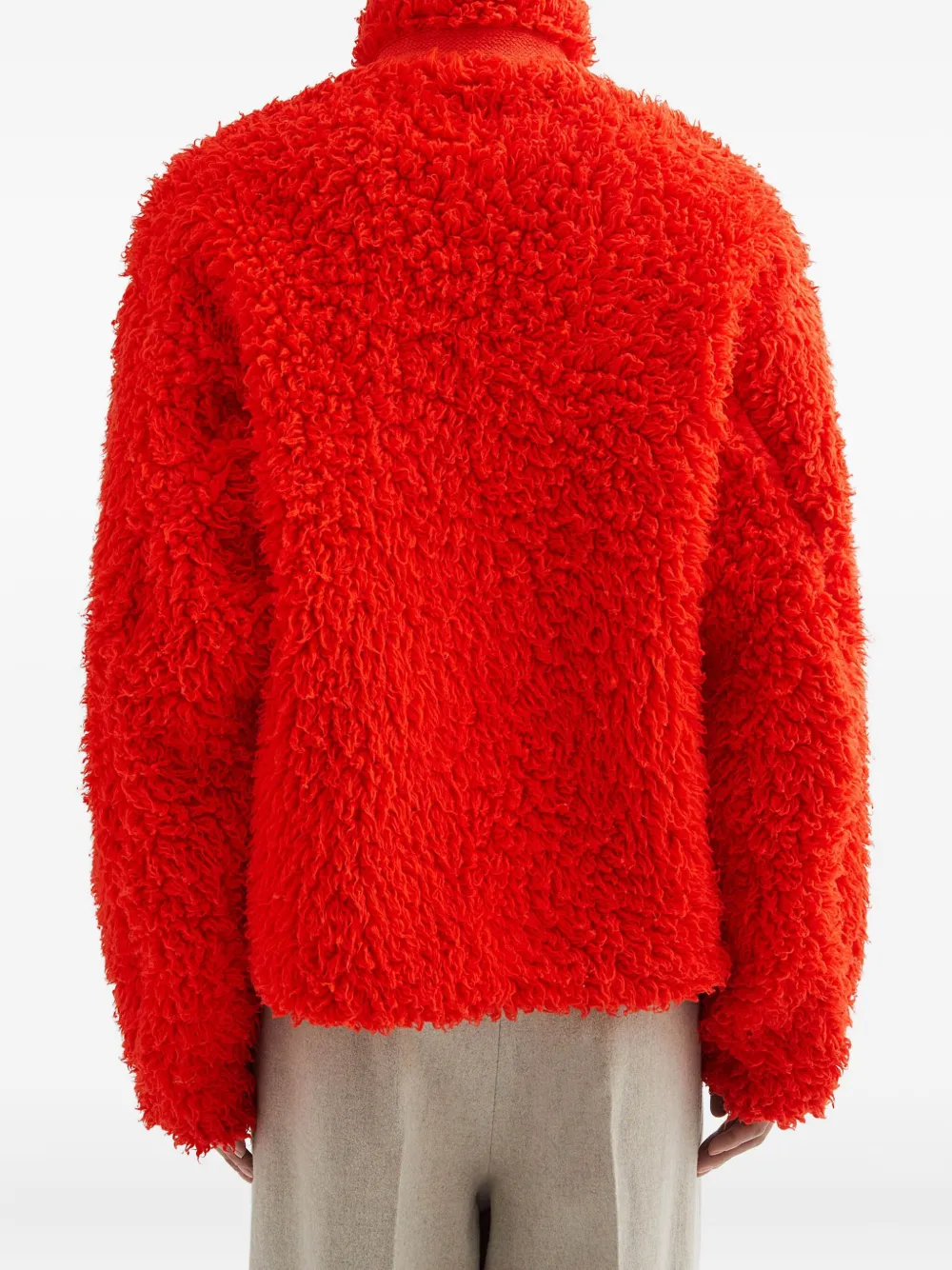 Jil Sander Katoenen fleece jack Rood