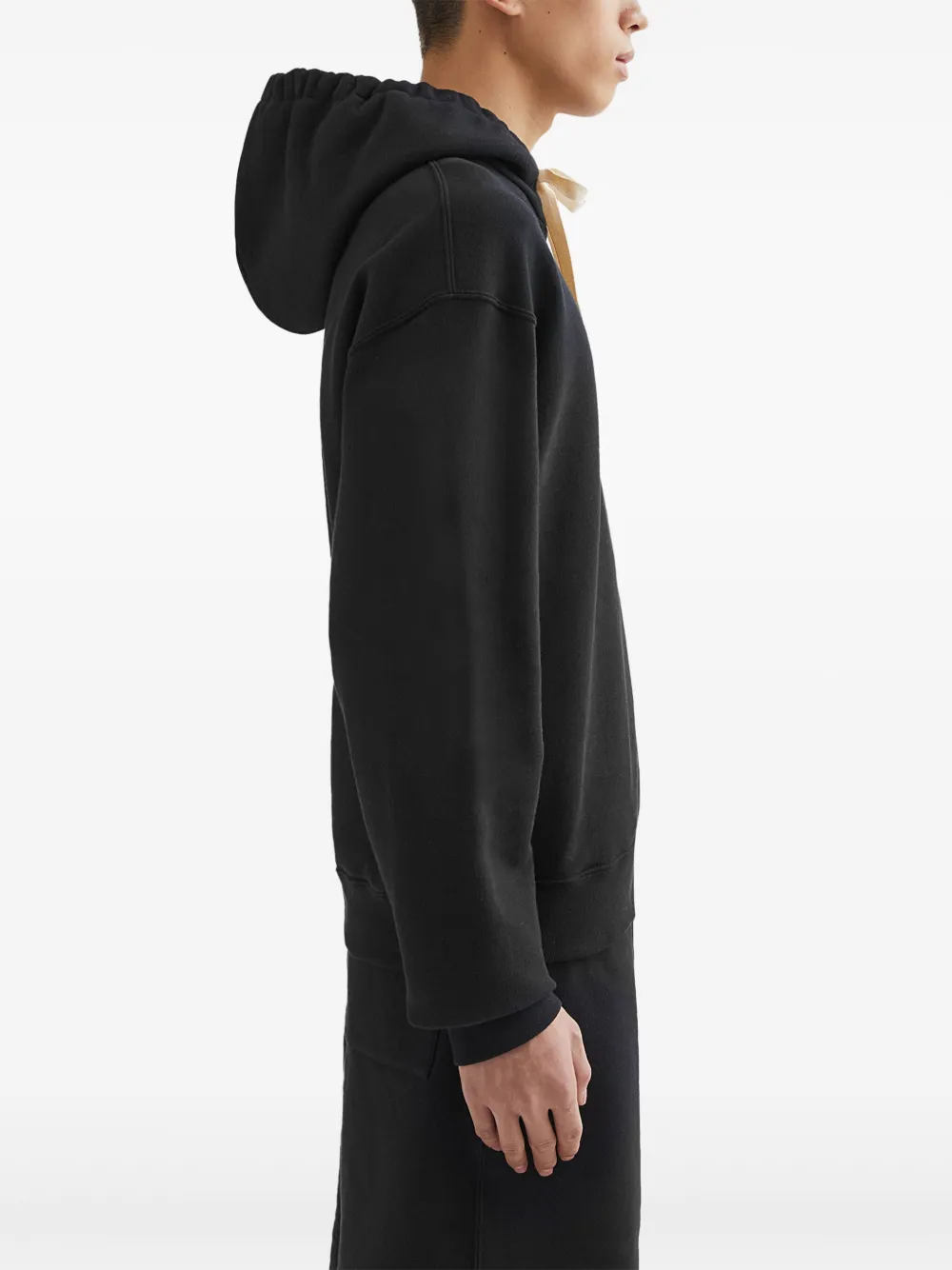 JIL SANDER+ Katoenen badstof hoodie Zwart