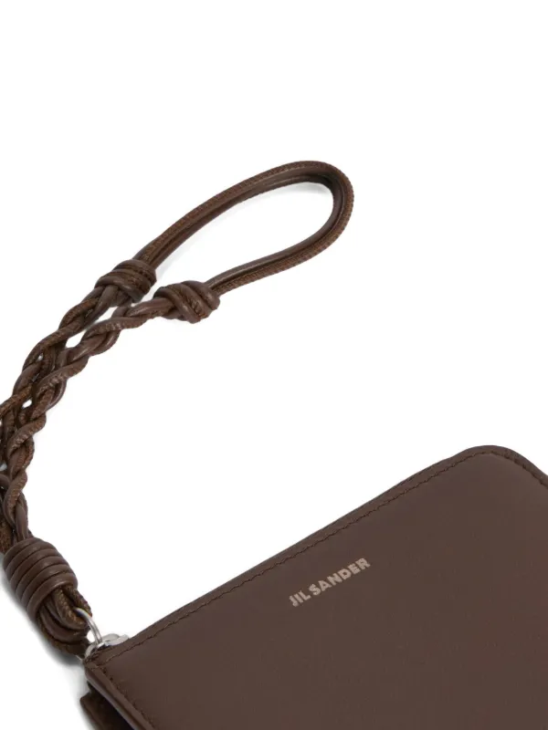 Jil Sander Tangle Zipped Knotted Wallet | Brown | FARFETCH
