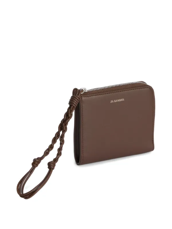 Jil Sander Tangle Zipped Knotted Wallet | Brown | FARFETCH