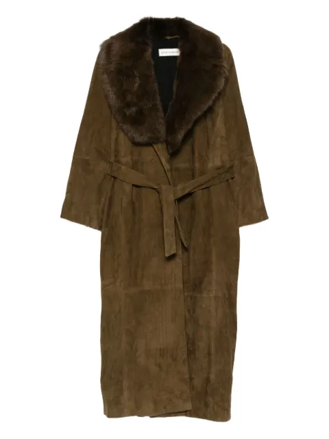 Nour Hammour manteau Briona à col en fourrure artificielle