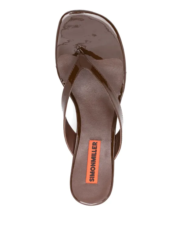 Simon Miller 57mm Beep Thong Sandals | Brown | FARFETCH