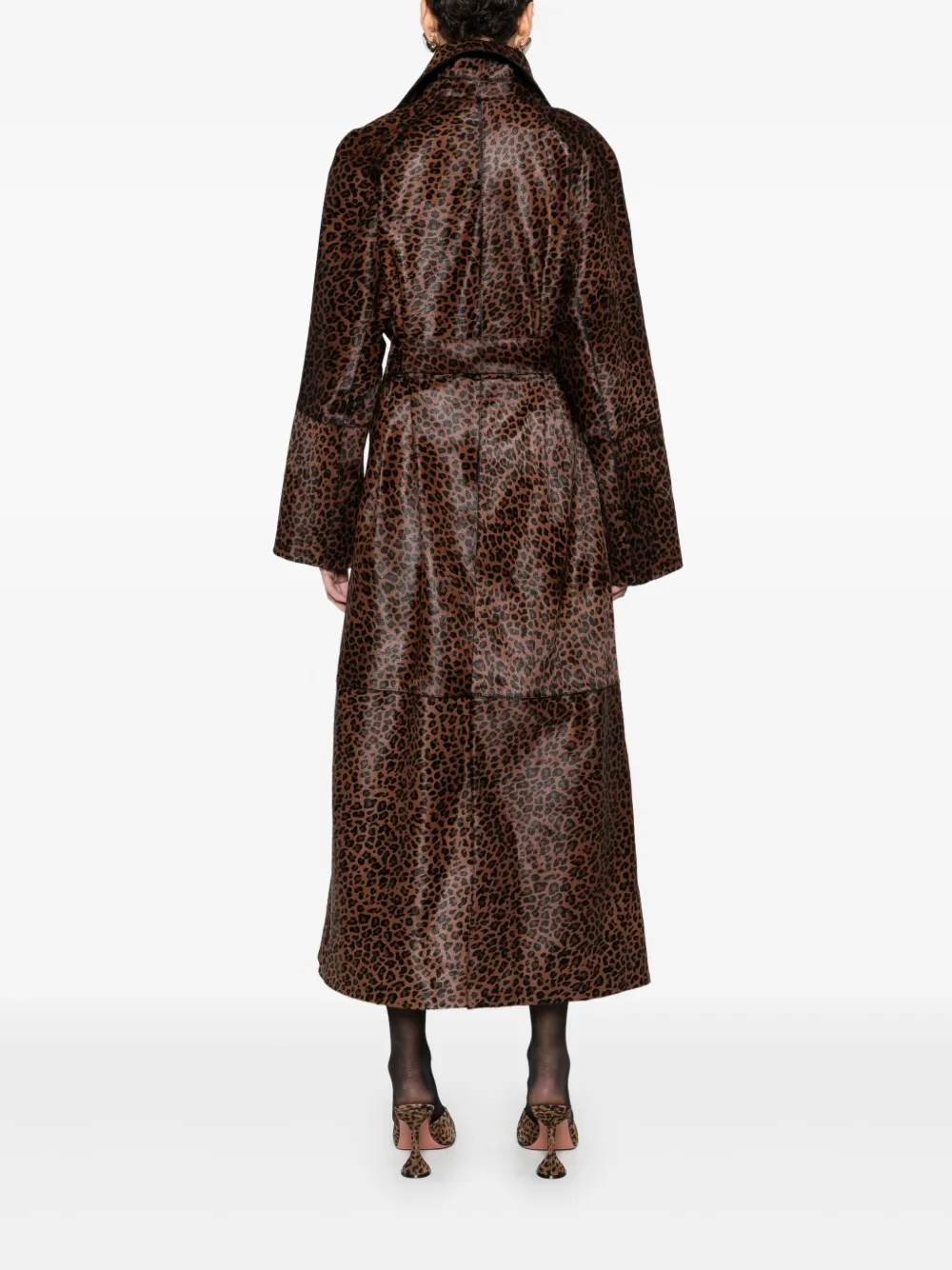 Nour Hammour Althea jas met ceintuur Bruin