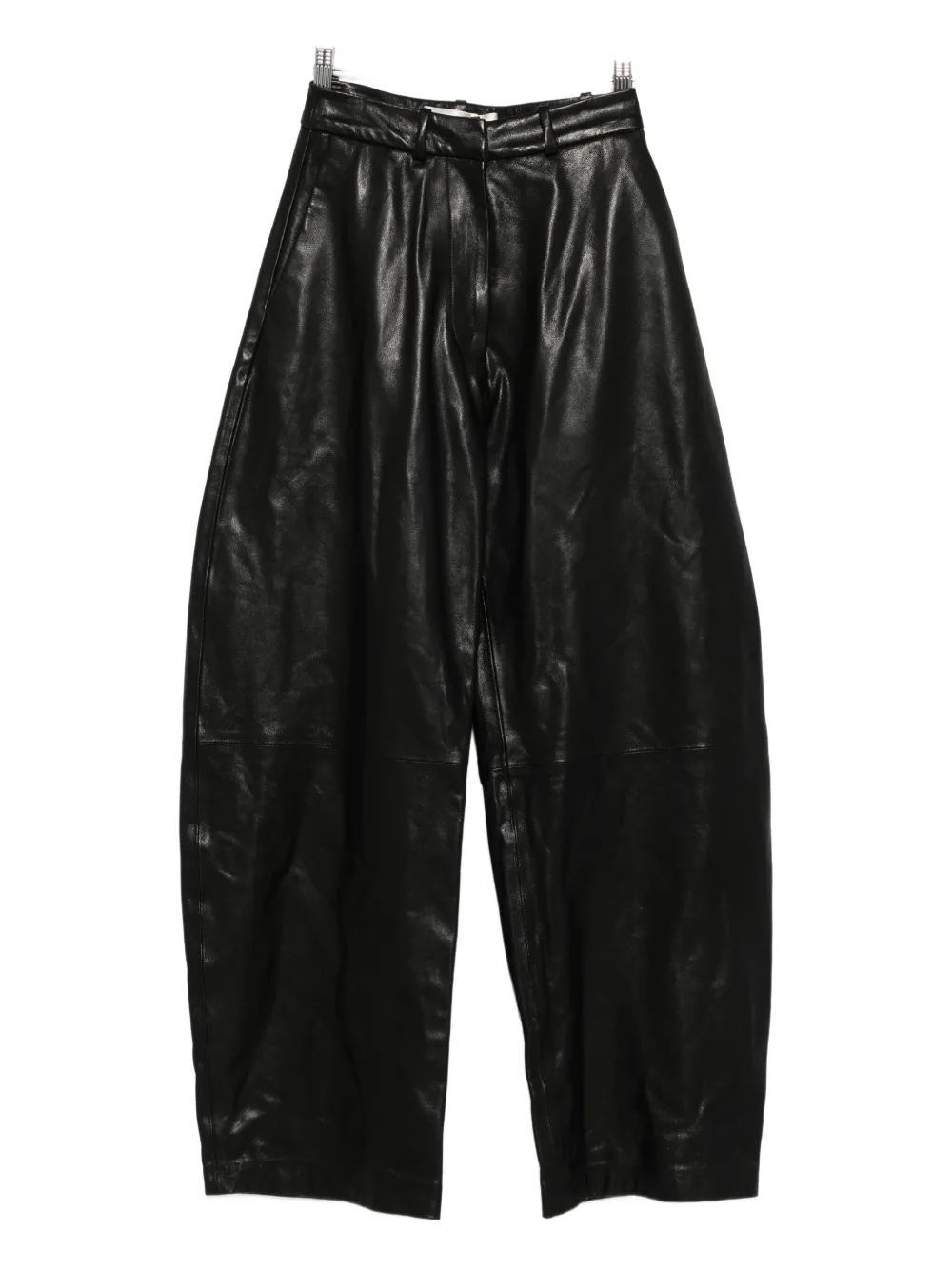 leather wide-leg trousers