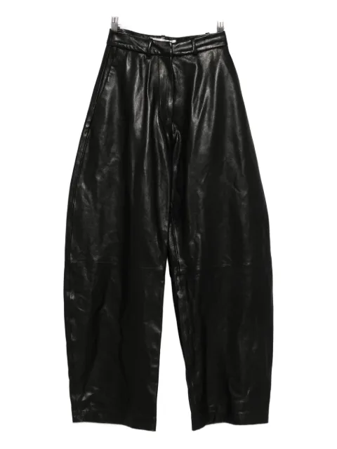 Nour Hammour pantalon en cuir à coupe ample