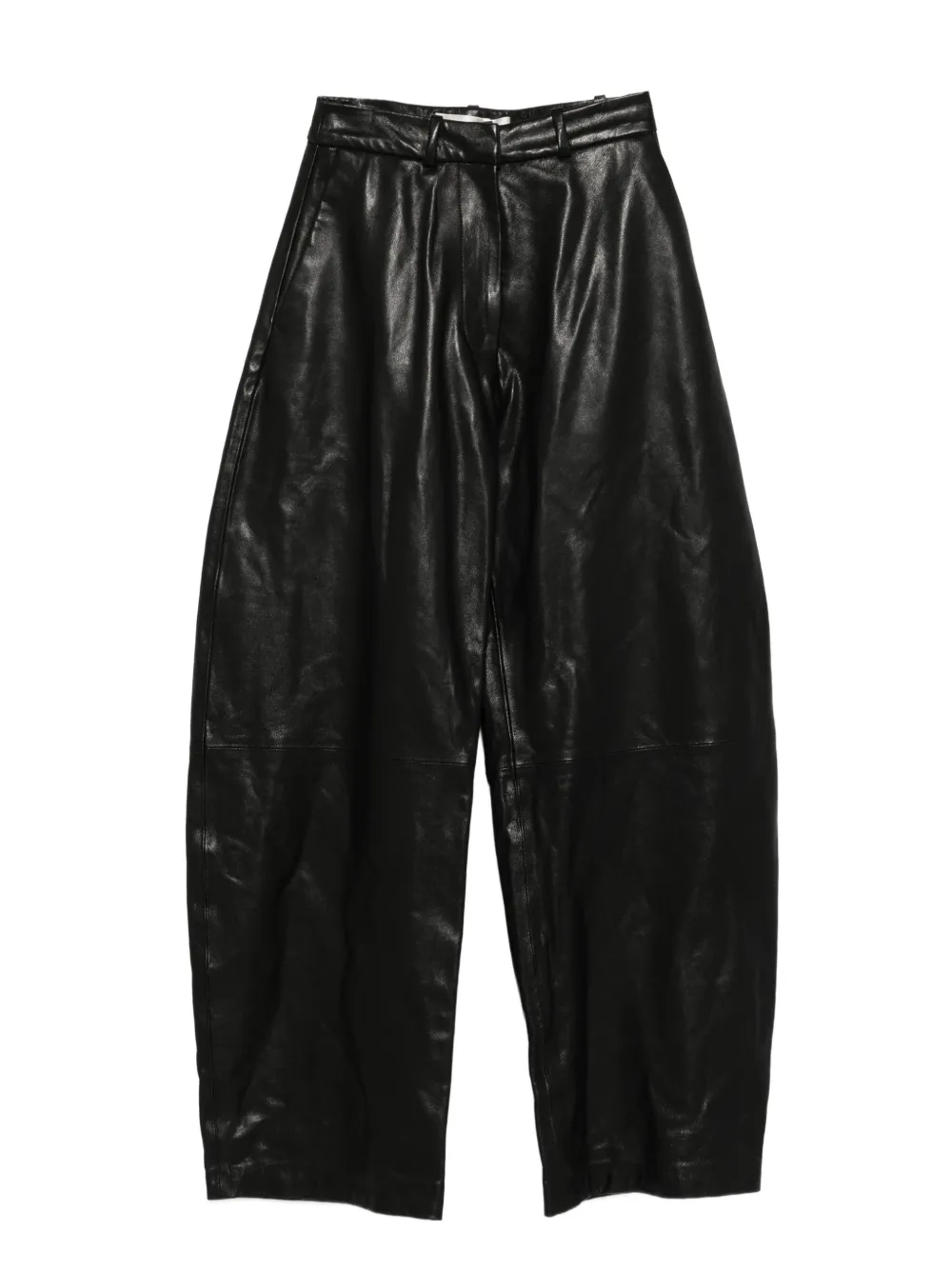 Nour Hammour leather wide-leg trousers | Black | Image 1