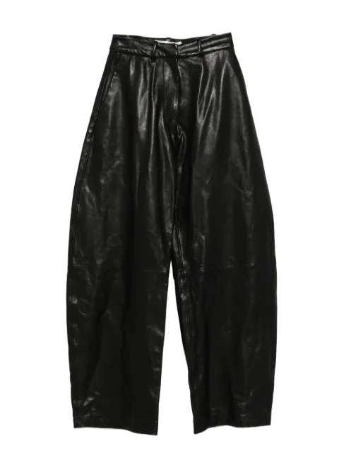 Nour Hammour leather wide-leg trousers