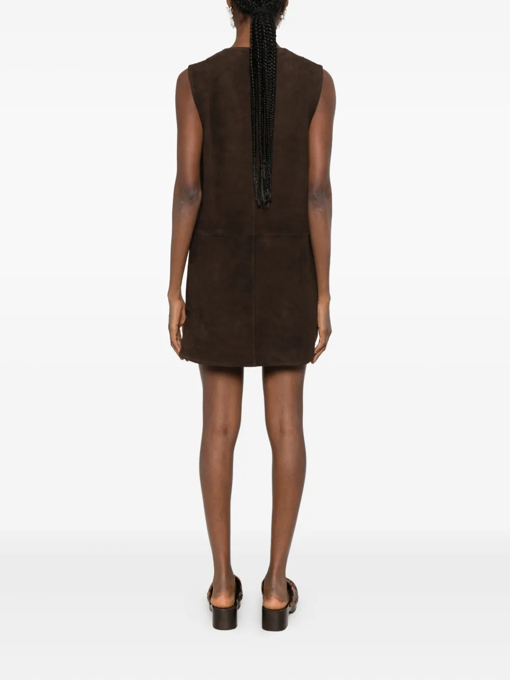 Simon Miller Fountain Suede Mini Dress In Brown
