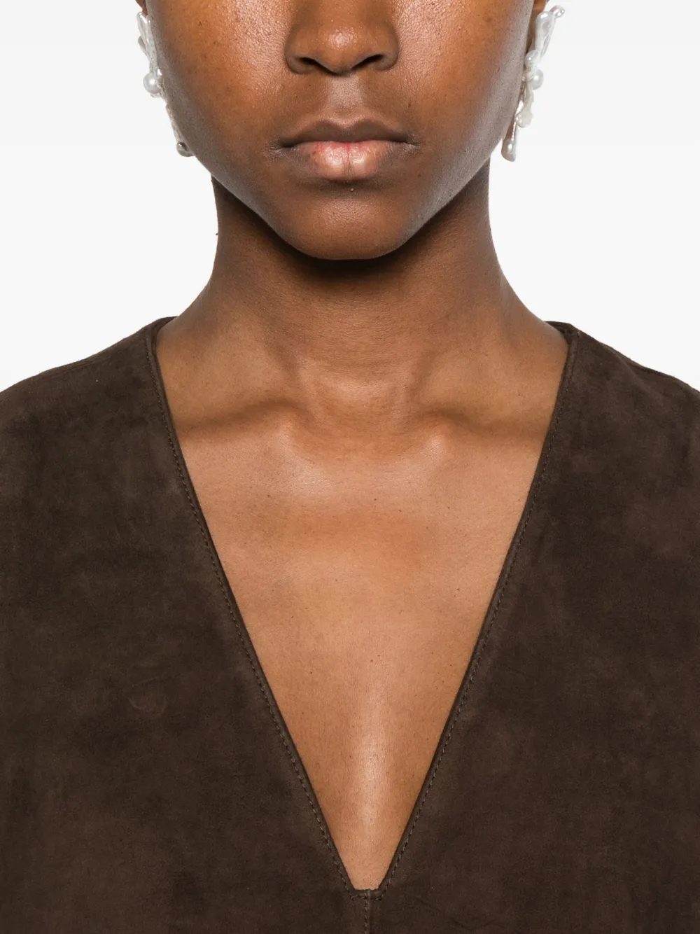 Simon Miller Fountain suède mini-jurk Bruin