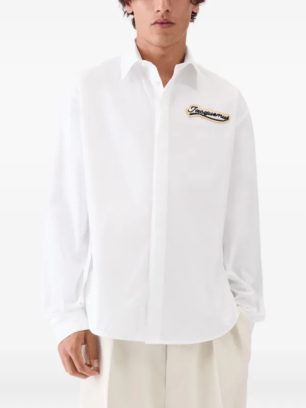 Jacquemus logo-patch Shirt | White | FARFETCH