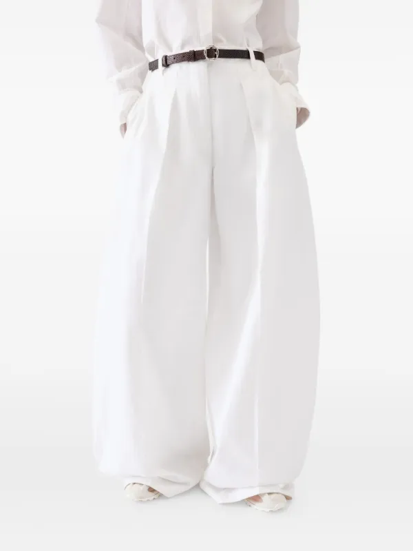 【関税＆送料込み】Jacquemus Pleated Draped Pants Jacquemus Pleated Trousers | White | FARFETCH
