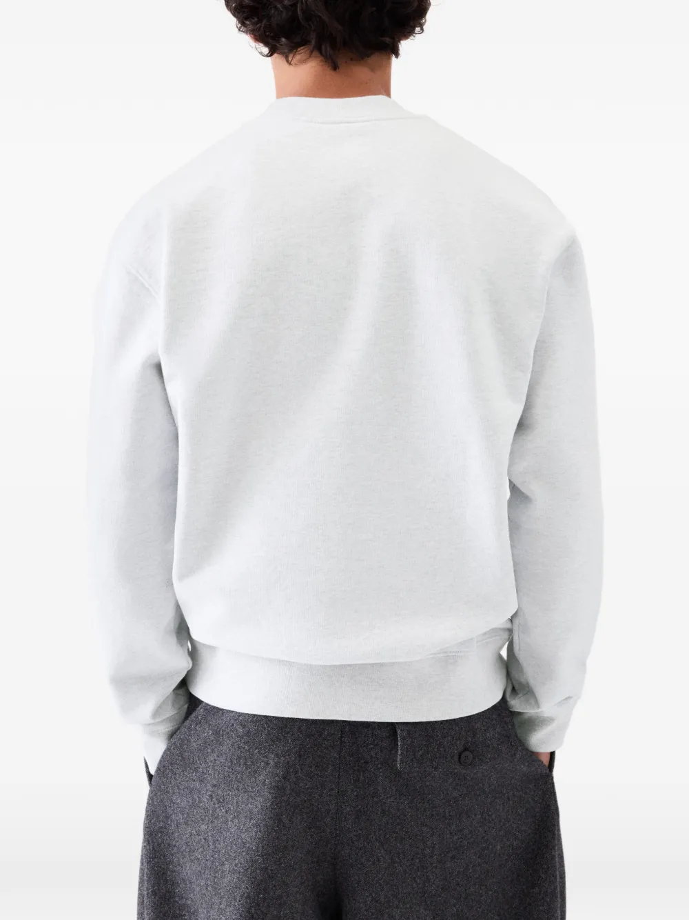  Jacquemus Crew-neck Logo-patch Sweatshirt - Grey 