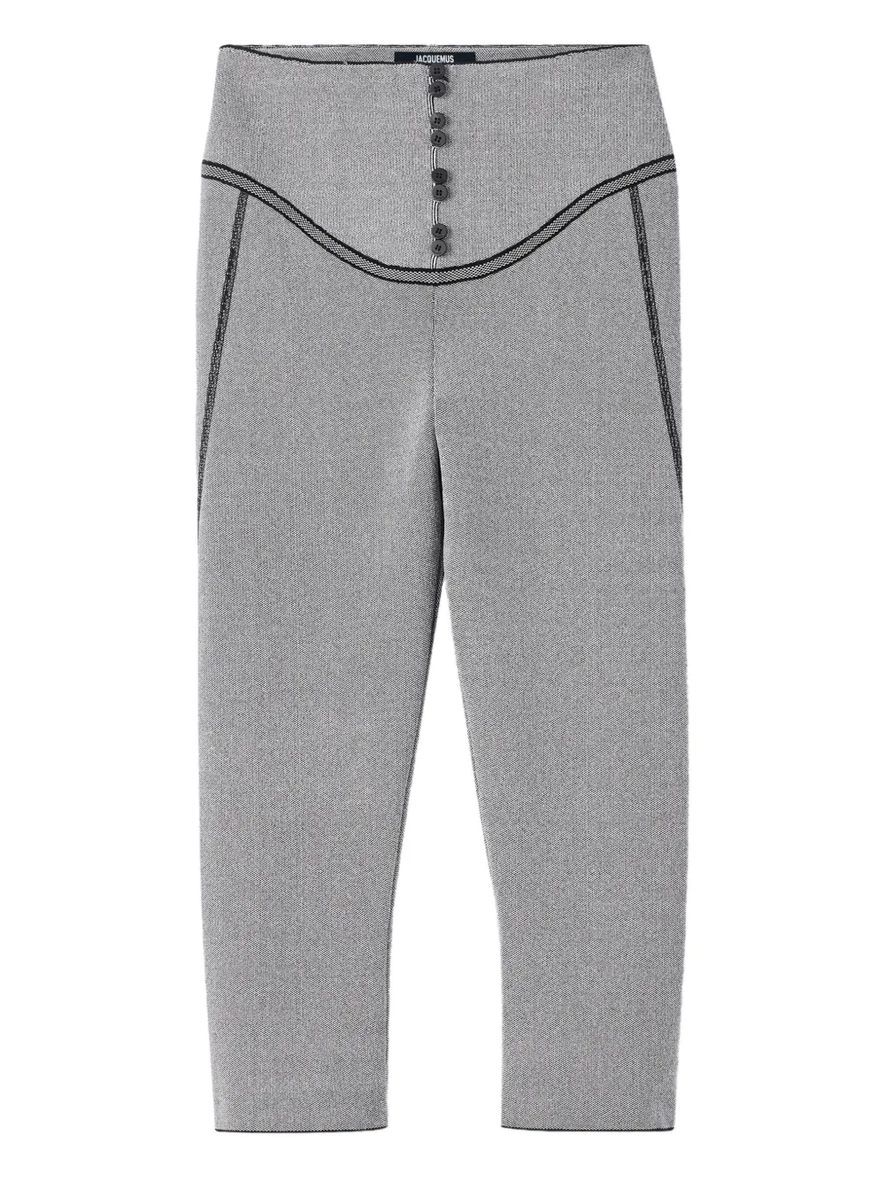Jacquemus Button-detailed Cropped Trousers In Gray